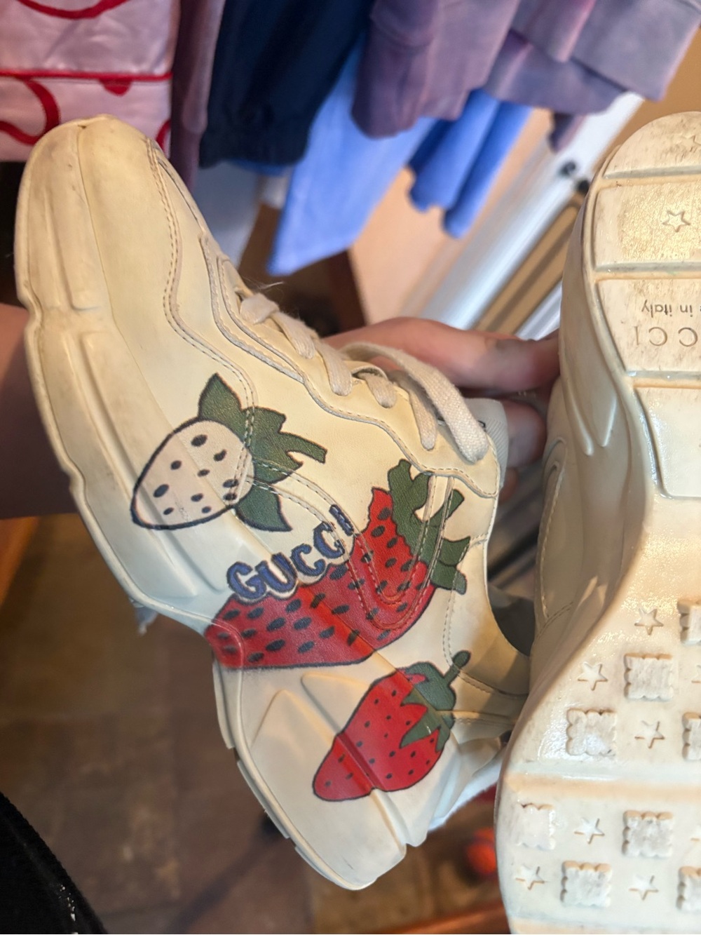GUCCI Rhython Strawberry Sneaker - Picture 13 of 16
